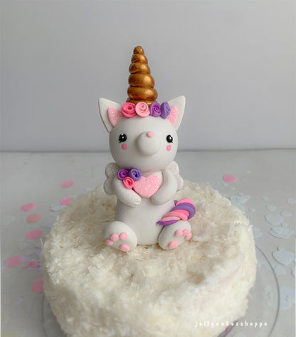 Pink Rainbow Kittycorn Cake Decorations