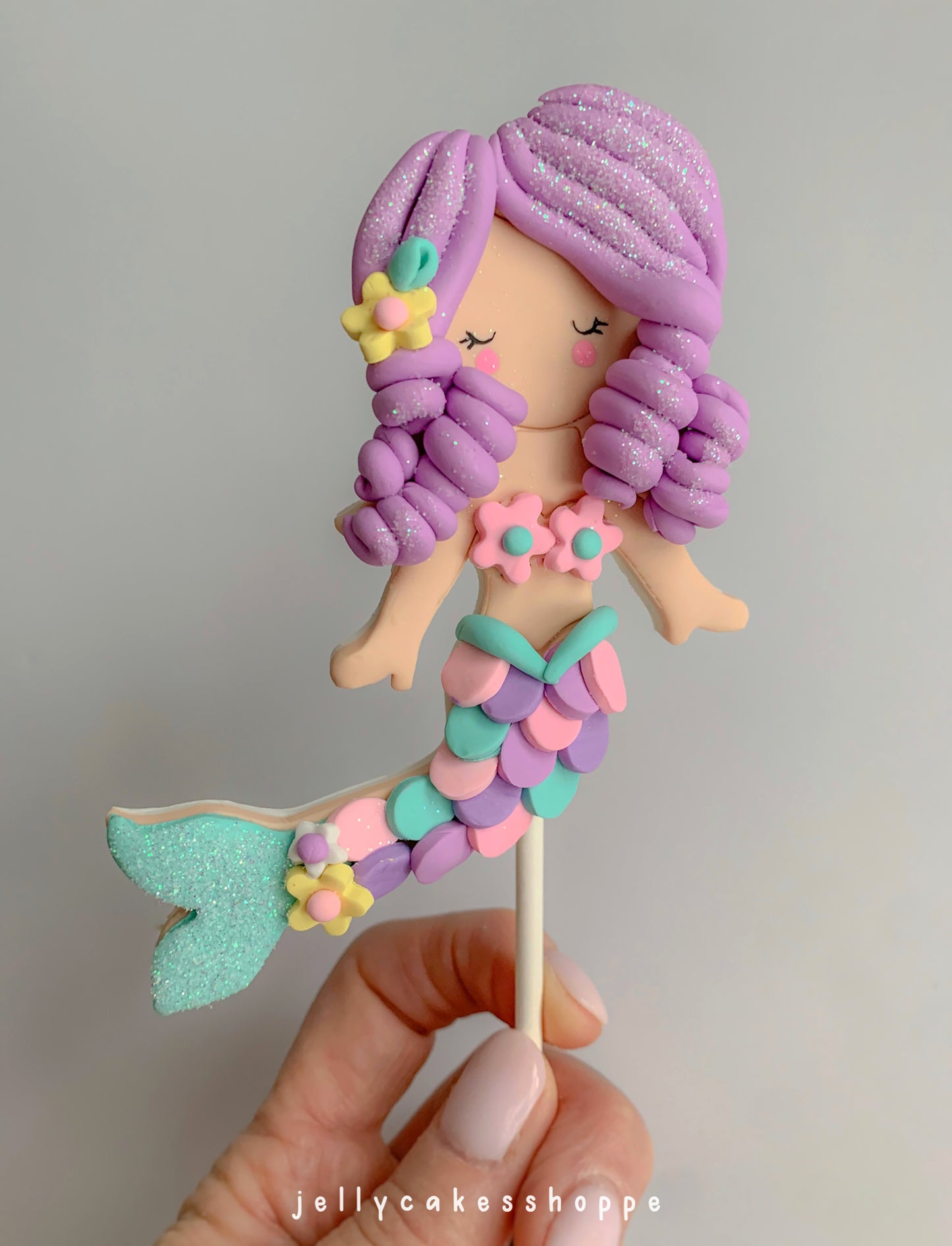 Pastel Mermaid Cake Topper