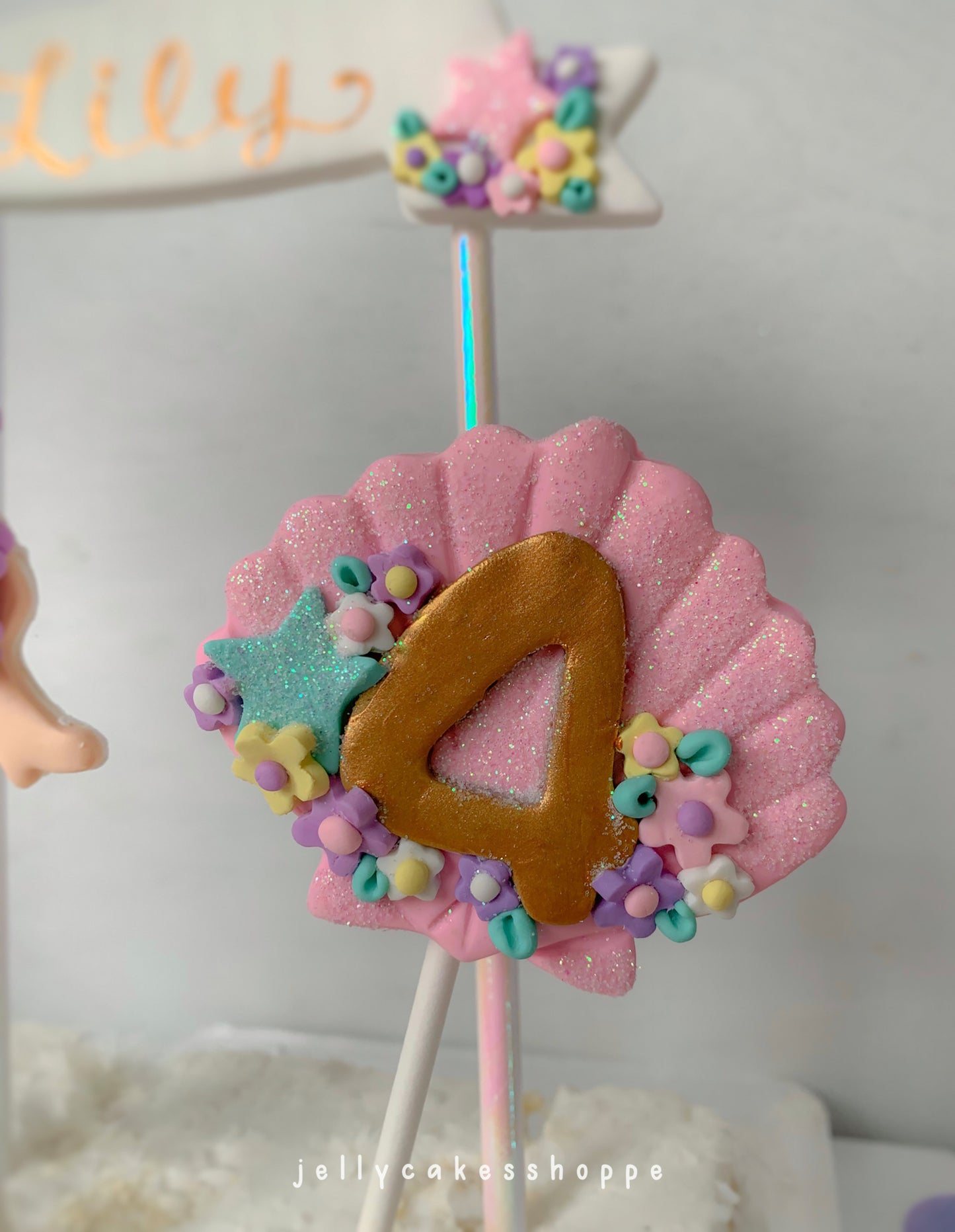 Pastel Mermaid Cake Topper