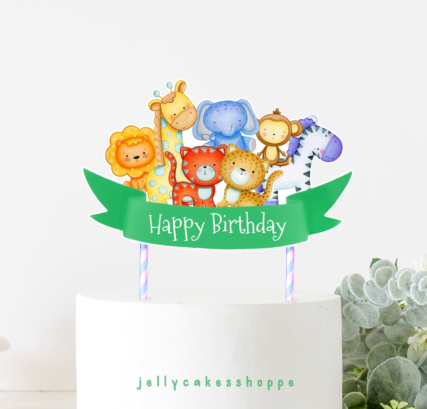 Safari Animals Cake Topper