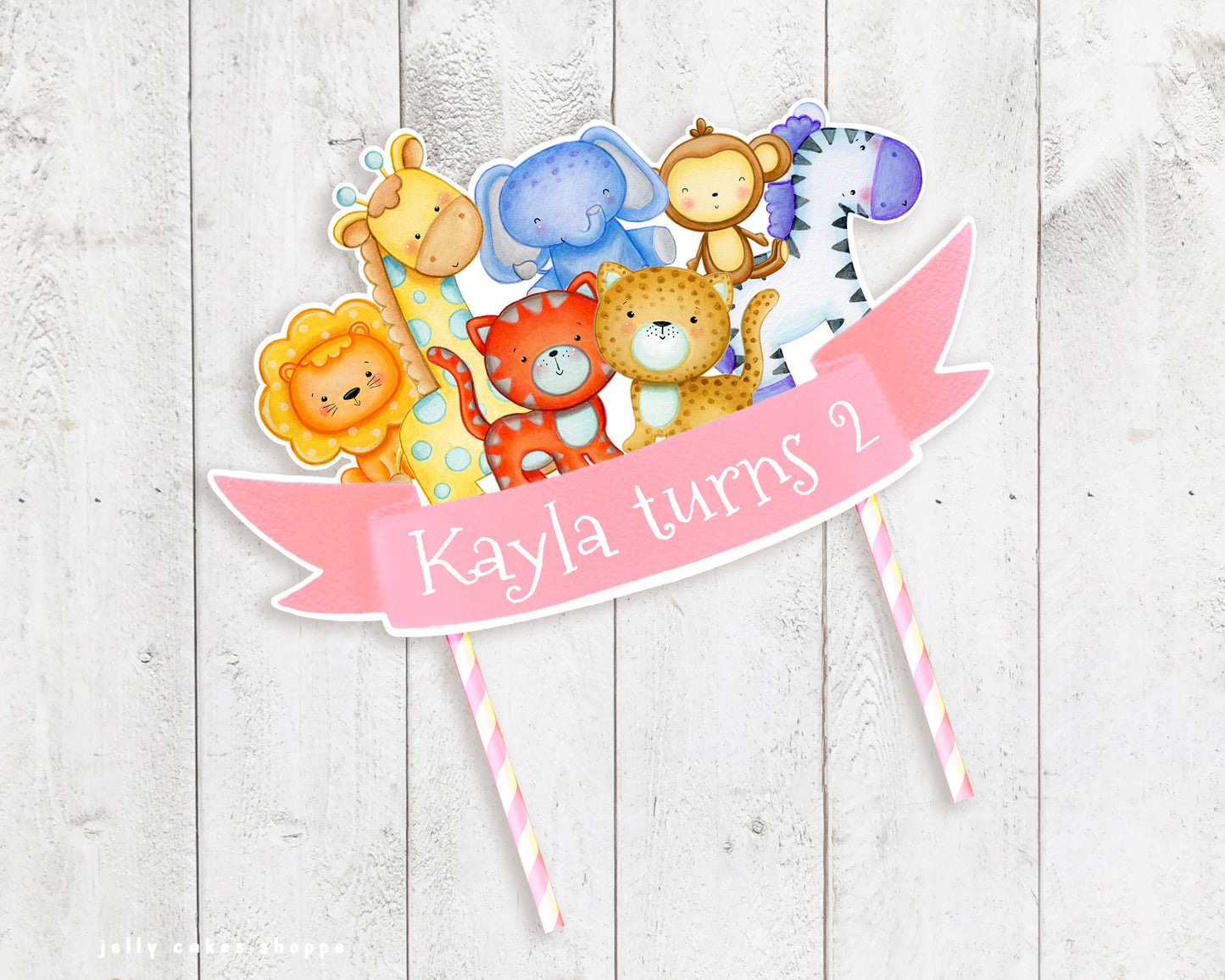 Safari Animals Cake Topper