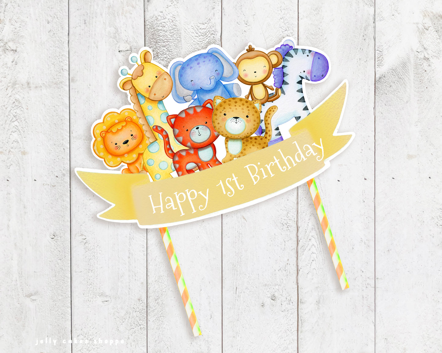 Safari Animals Cake Topper