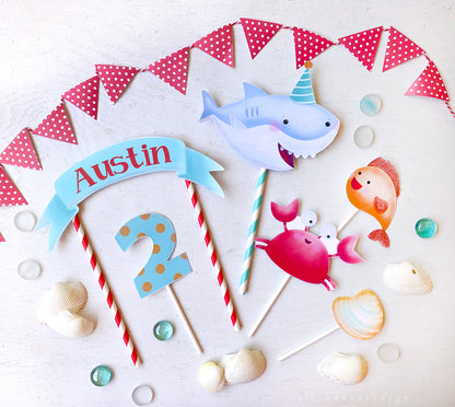 Shark Birthday Cake Decorations
