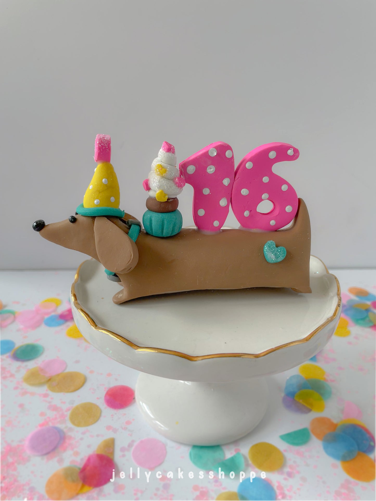 Dachshund Cake Topper, A Weenie Bit Older Birthday Party