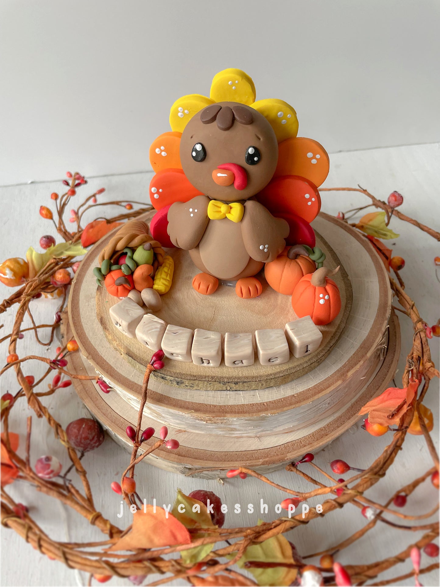 Turkey Cake Topper for Autumn Baby Shower or Birthday