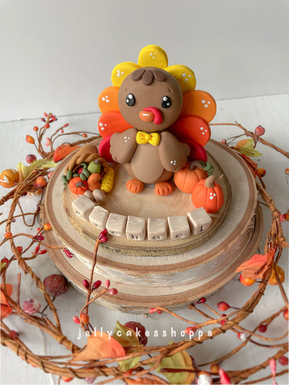 Turkey Cake Topper for Autumn Baby Shower or Birthday