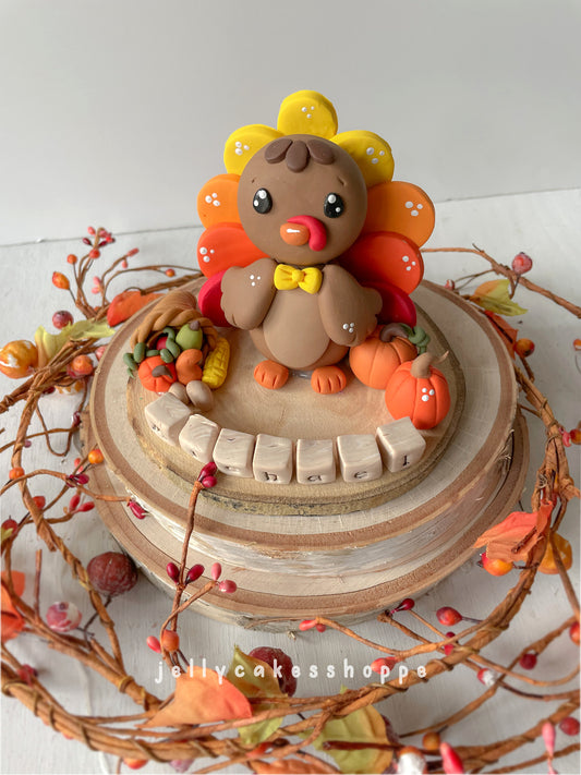 Turkey Cake Topper for Autumn Baby Shower or Birthday