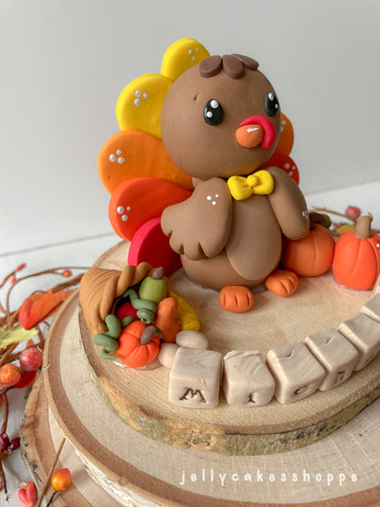 Turkey Cake Topper for Autumn Baby Shower or Birthday