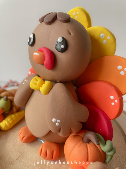 Turkey Cake Topper for Autumn Baby Shower or Birthday