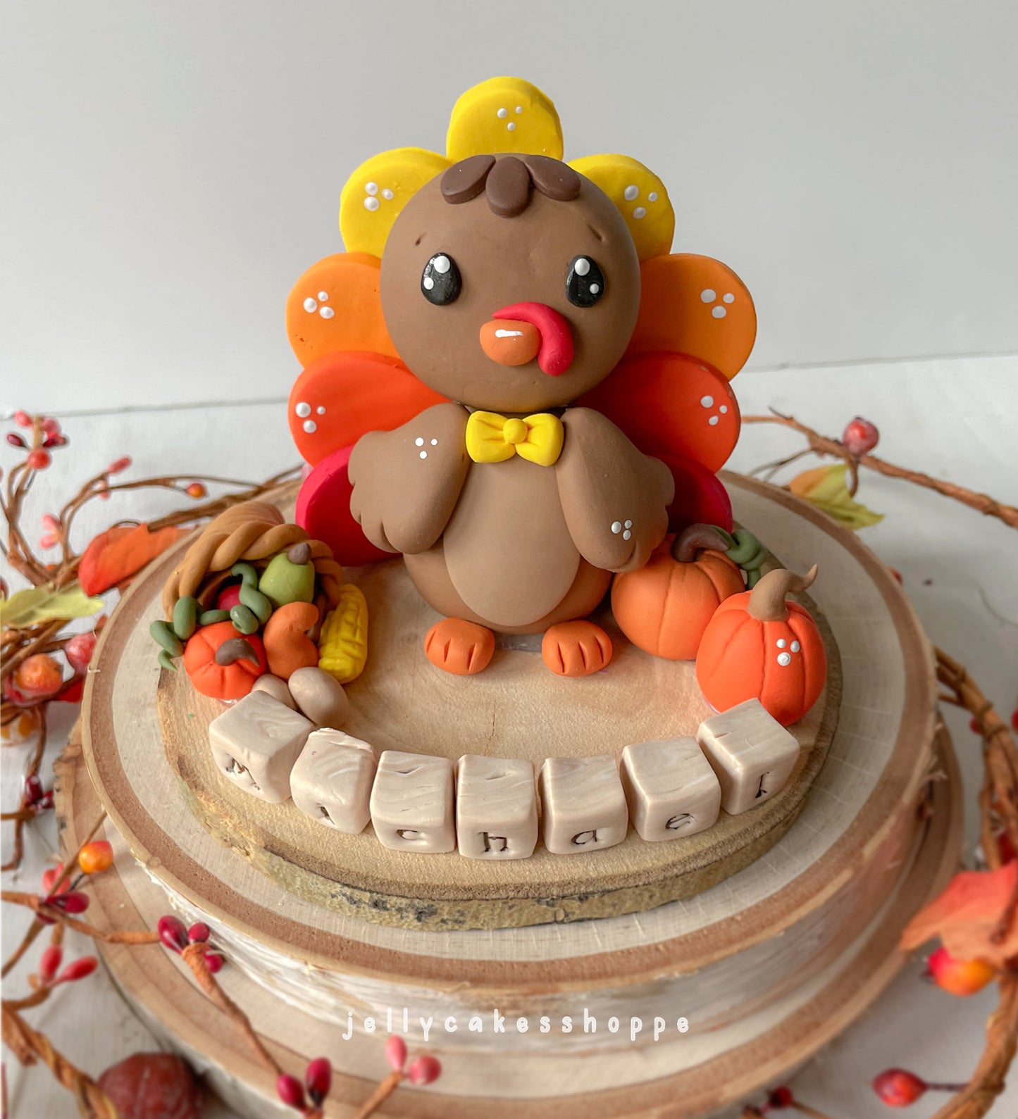 Turkey Cake Topper for Autumn Baby Shower or Birthday