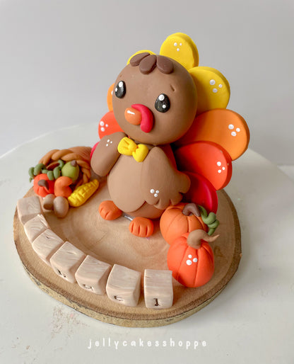 Turkey Cake Topper for Autumn Baby Shower or Birthday